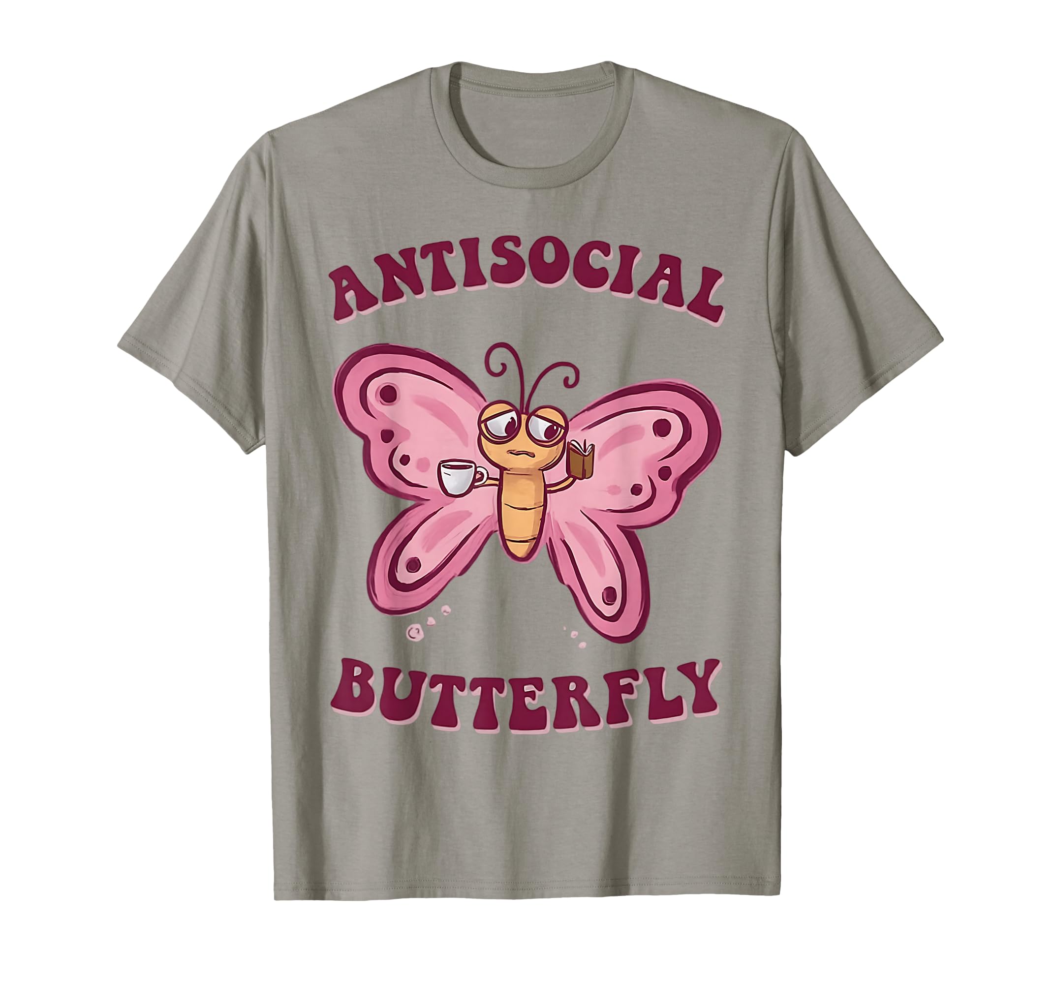 Groovy Anti Social Butterfly Ironic Funny T-Shirt - Custom Art Print Unisex - T-Shirt, Sweatshirt, Hoodie