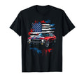 American Flag Patriotic Muscle Car T-Shirt - Fun Novelty Design for Adults - T-Shirt, Sweatshirt, Hoodie