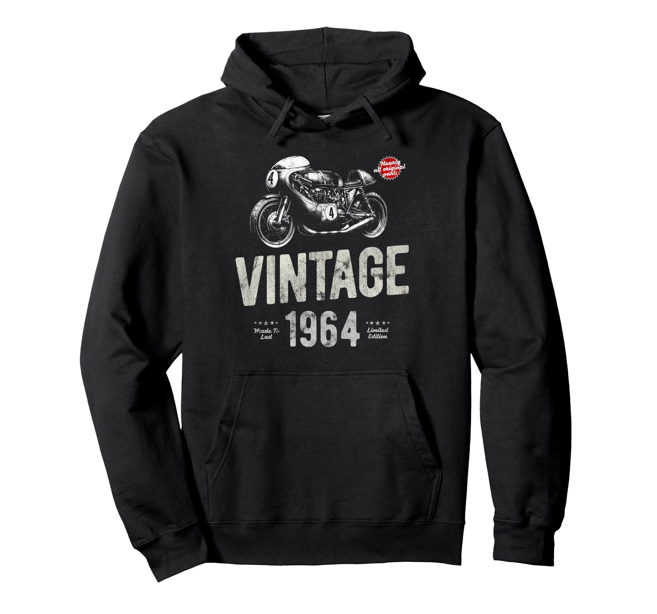 Born 1964 Birthday Funny Motorbike Hoodie - Casual Everyday Wear for Adults - T-Shirt, Sweatshirt, Hoodie