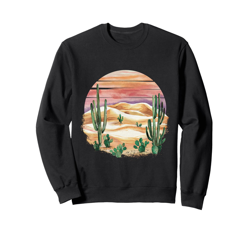 Watercolor Desert Landscape Sweatshirt - Fun Novelty Design for Adults - T-Shirt, Sweatshirt, Hoodie