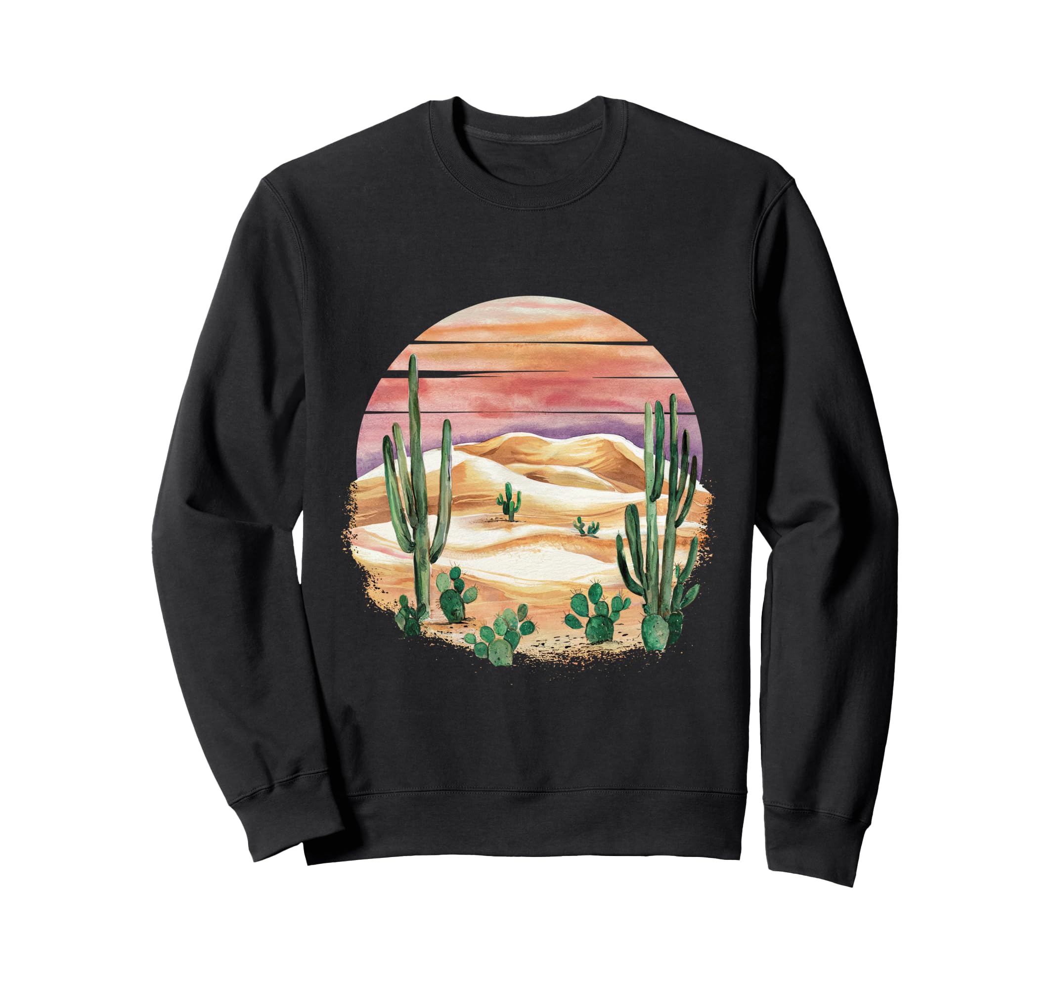Watercolor Desert Landscape Sweatshirt - Fun Novelty Design for Adults - T-Shirt, Sweatshirt, Hoodie