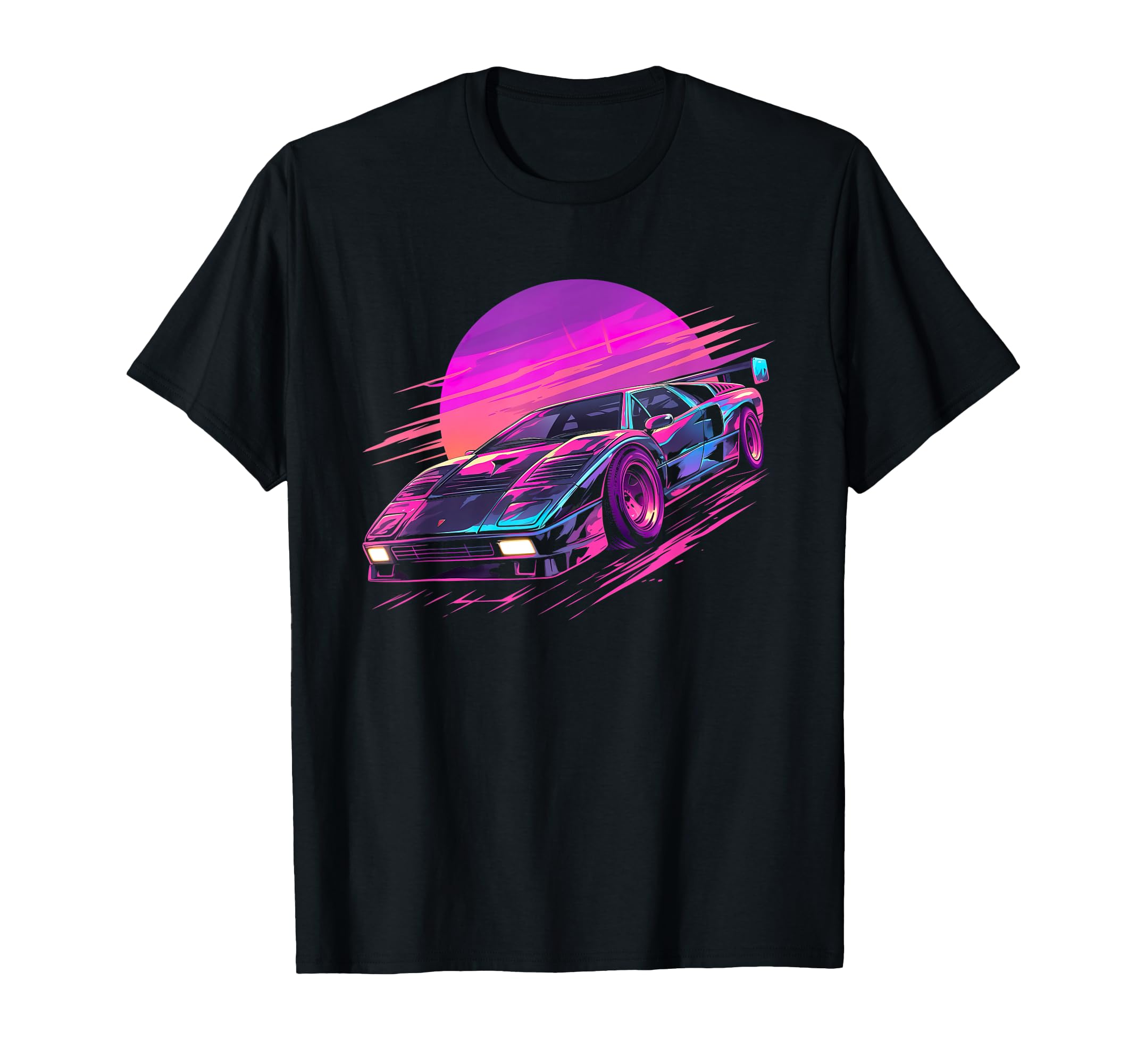 80S Synthwave Sports Car T-Shirt - Trendy Graphic Men Women - T-Shirt, Sweatshirt, Hoodie