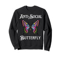 Antisocial Butterfly Aesthetic Sweatshirt - Minimalist Print Men Women - T-Shirt, Sweatshirt, Hoodie