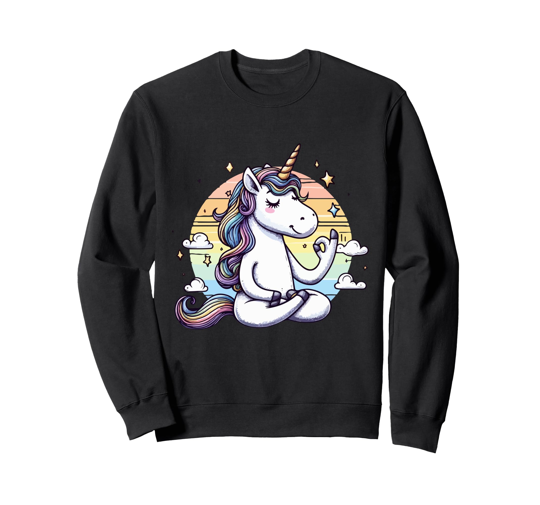 Meditation Unicorn Yoga Pose Sweatshirt - Aesthetic Graphic Unisex - T-Shirt, Sweatshirt, Hoodie