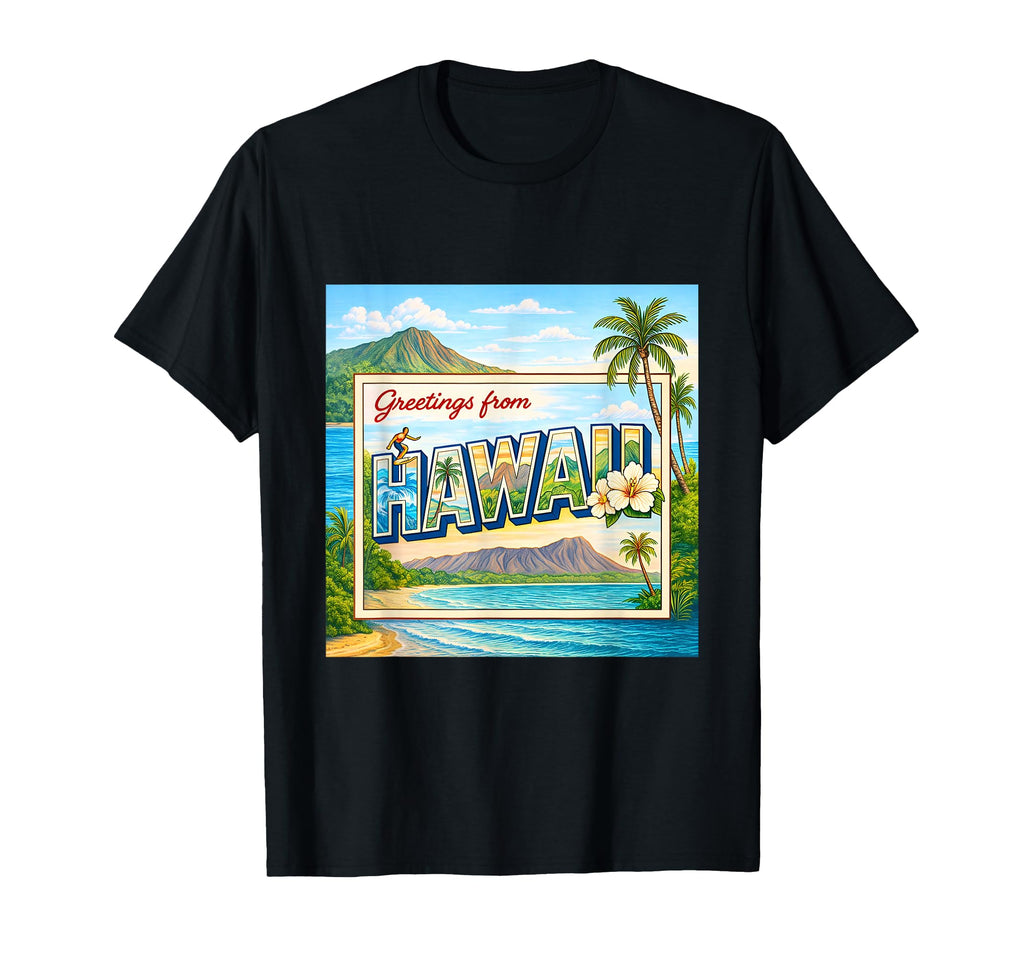 Hawaii Travel Postcard T-Shirt - Aesthetic Graphic Men Women - T-Shirt, Sweatshirt, Hoodie