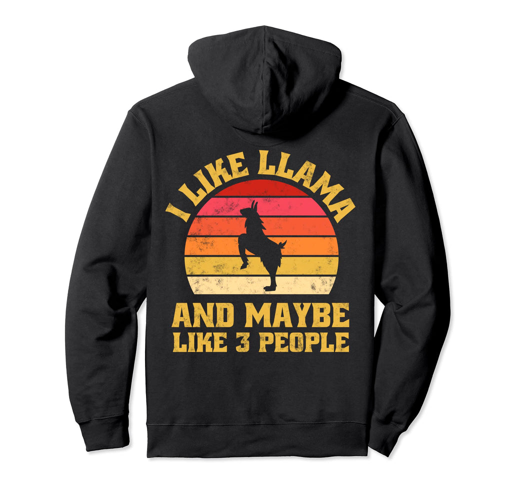 Funny Farm Animal Llama Alpaca Lover Sunset Hoodie - Unique Graphic Unisex - T-Shirt, Sweatshirt, Hoodie