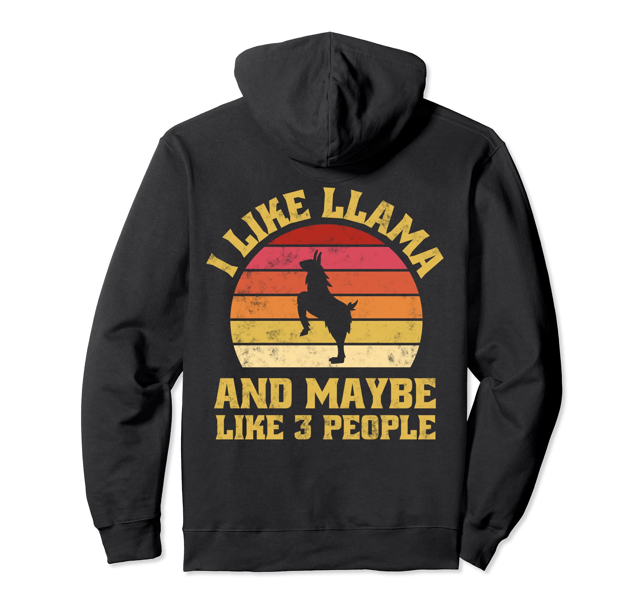 Funny Farm Animal Llama Alpaca Lover Sunset Hoodie - Unique Graphic Unisex - T-Shirt, Sweatshirt, Hoodie