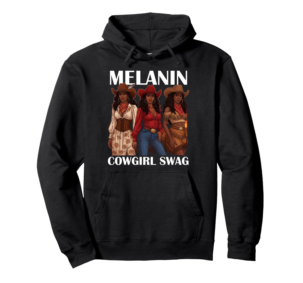 Lets Go Western Country Melanin Cowgirl Hoodie - Trendy Graphic Men Women - T-Shirt, Sweatshirt, Hoodie