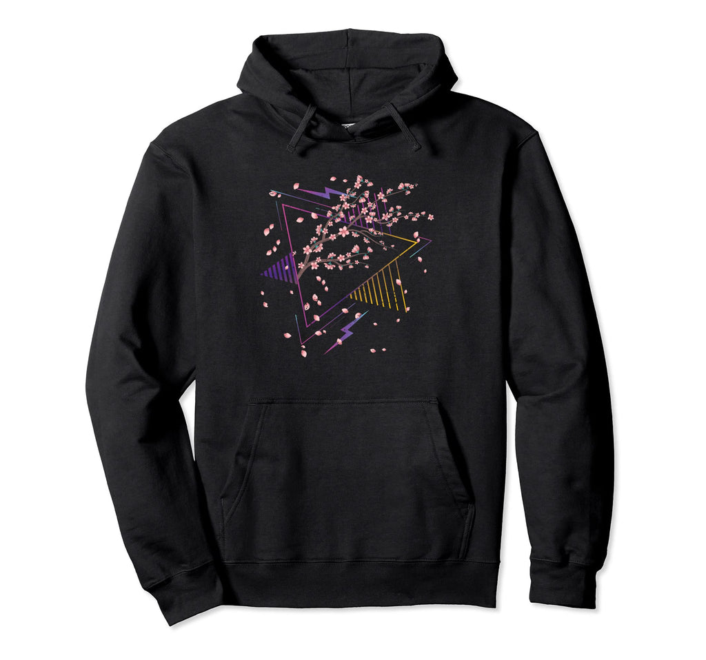 Synthwave Japanese Sakura Flower Hoodie - Fun Novelty Design Unisex - T-Shirt, Sweatshirt, Hoodie