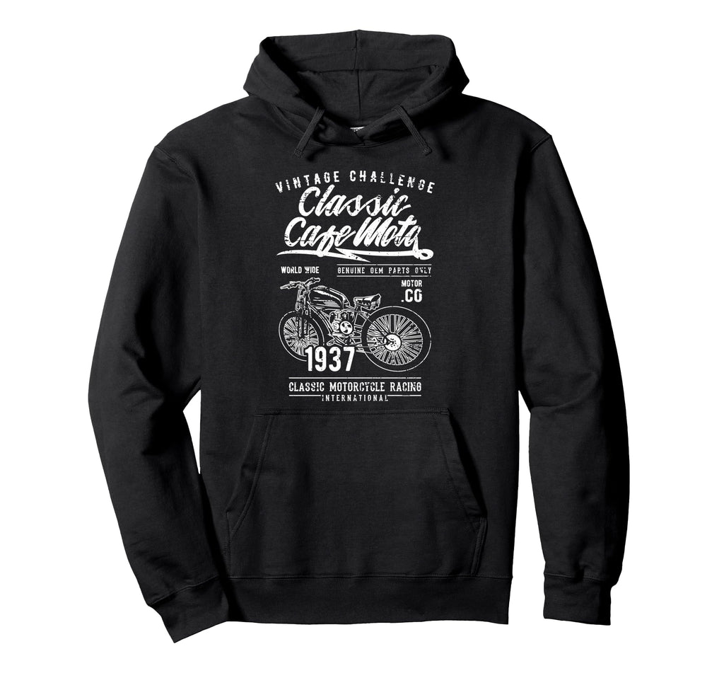 Cafe Racer Motorcycle Distressed Hoodie - Novelty Apparel Unisex - T-Shirt, Sweatshirt, Hoodie
