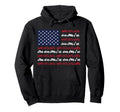 Motorcycle Biker American Flag Hoodie - Fun Novelty Design Men Women - T-Shirt, Sweatshirt, Hoodie