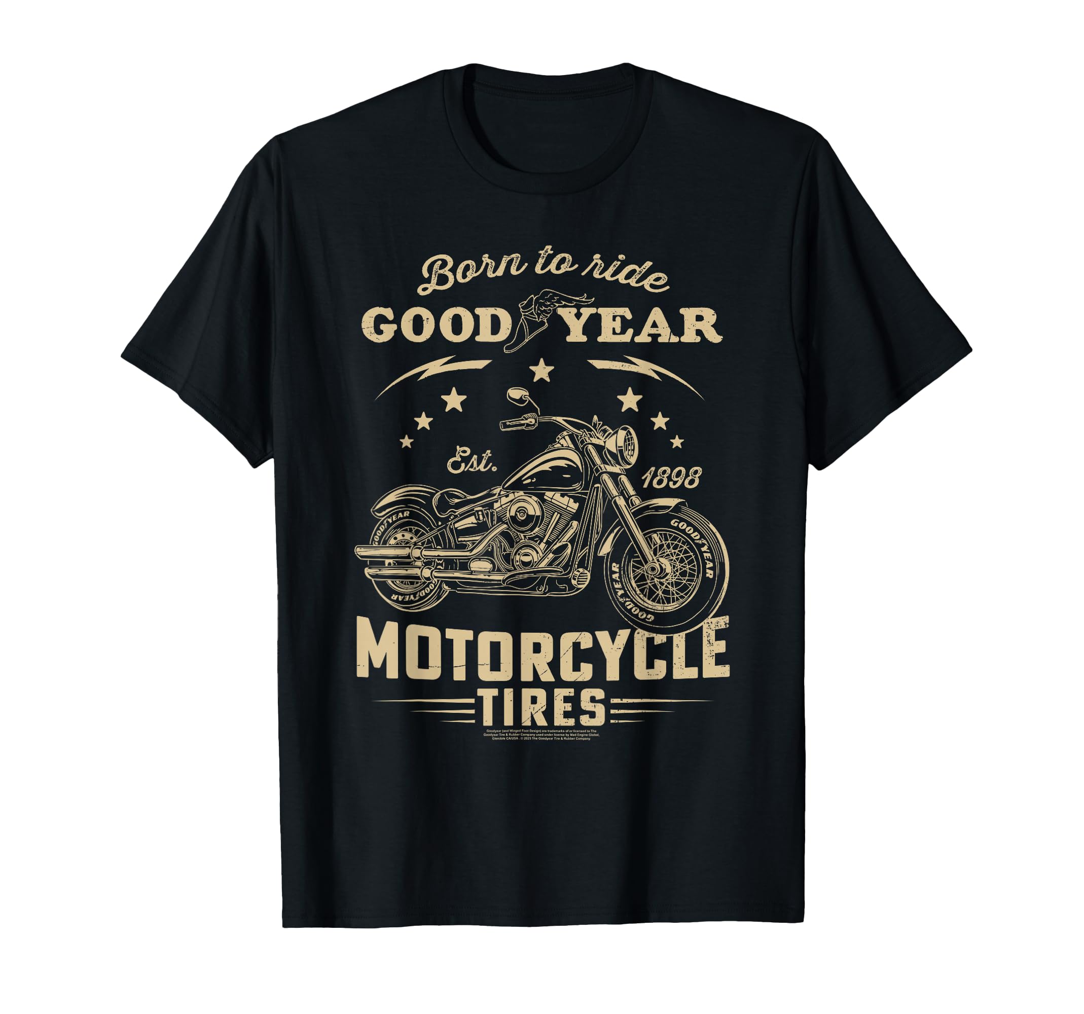 Goodyear Born To Ride Motorcycle T-Shirt - Casual Everyday Wear for Adults - T-Shirt, Sweatshirt, Hoodie