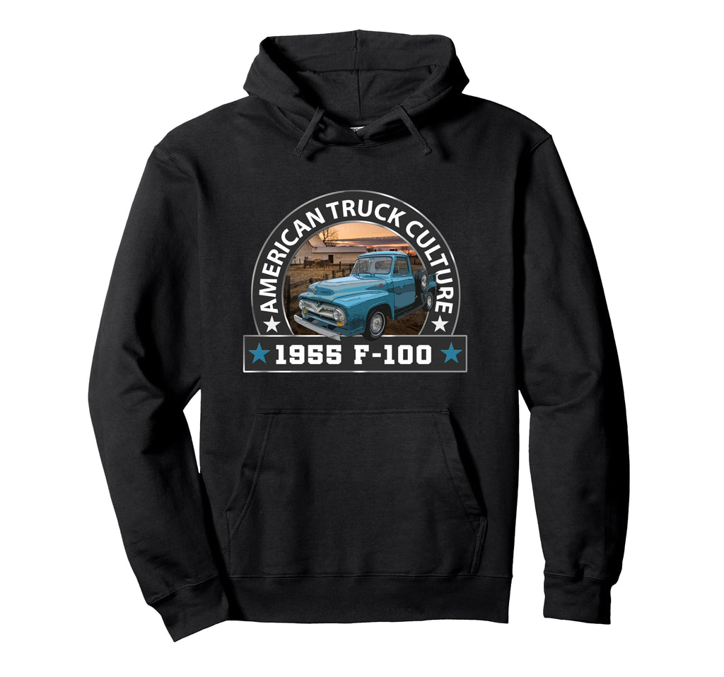 1955 F100 Pickup Truck Big Blue Trucks Hoodie - Graphic Print Men Women - T-Shirt, Sweatshirt, Hoodie