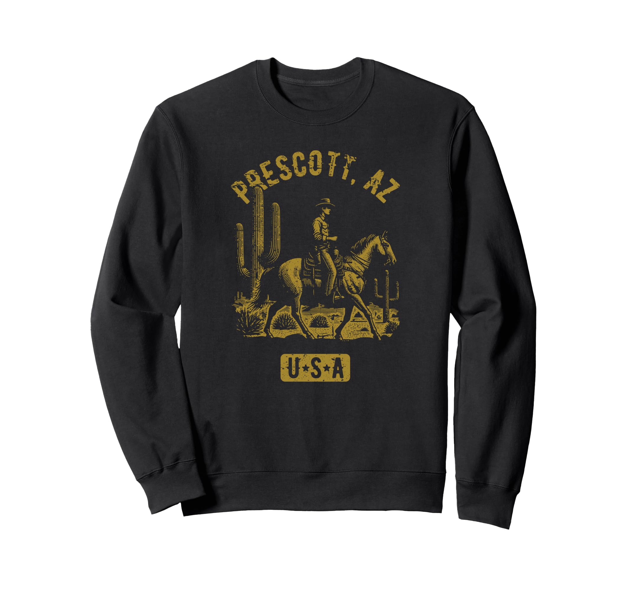Prescott Az Usa Cowboy Horse Sweatshirt - Minimalist Print Unisex - T-Shirt, Sweatshirt, Hoodie