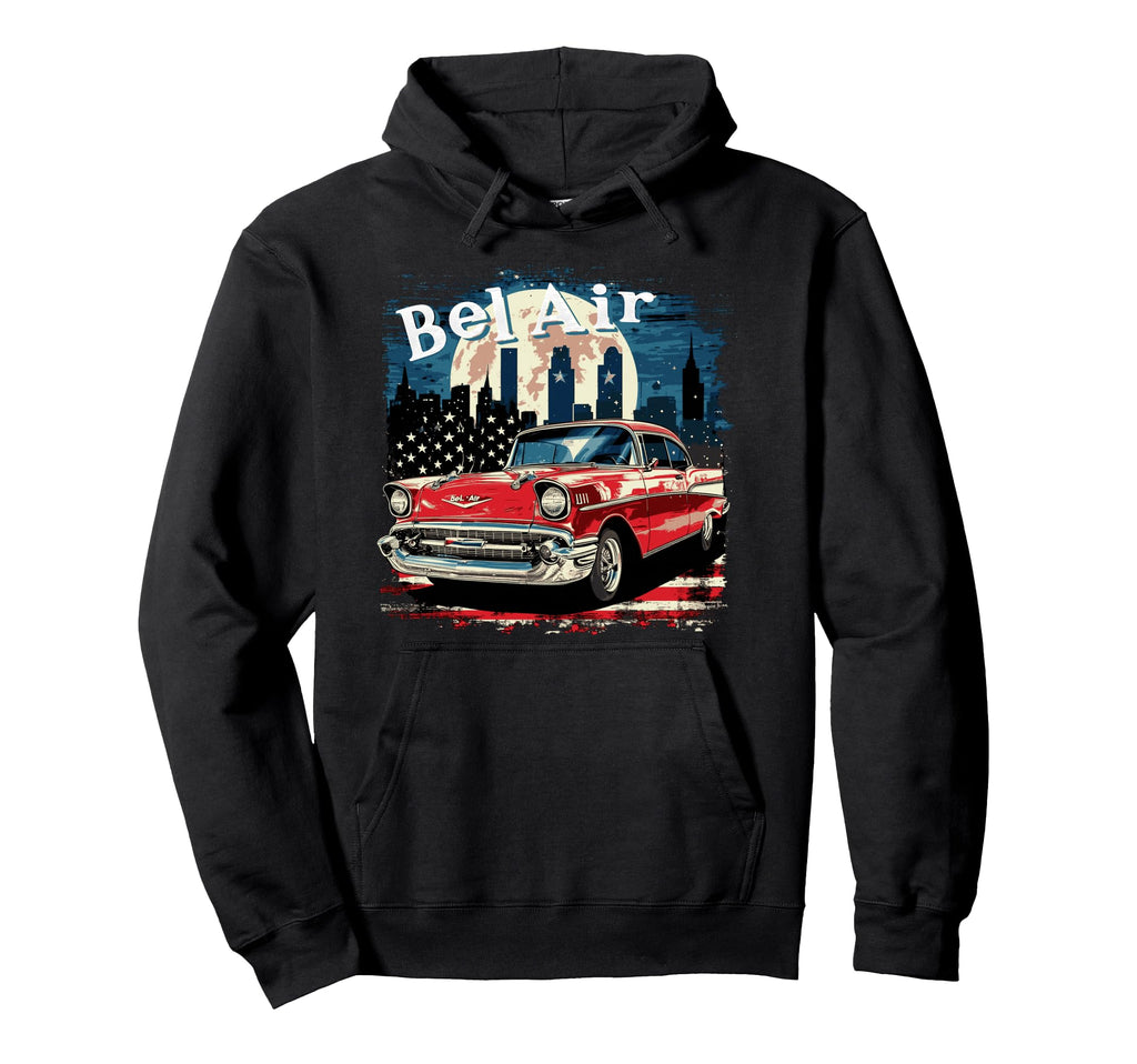 1957 Bel Air Car Old School Hot Rod Bel Hoodie - Trendy Graphic for Adults - T-Shirt, Sweatshirt, Hoodie