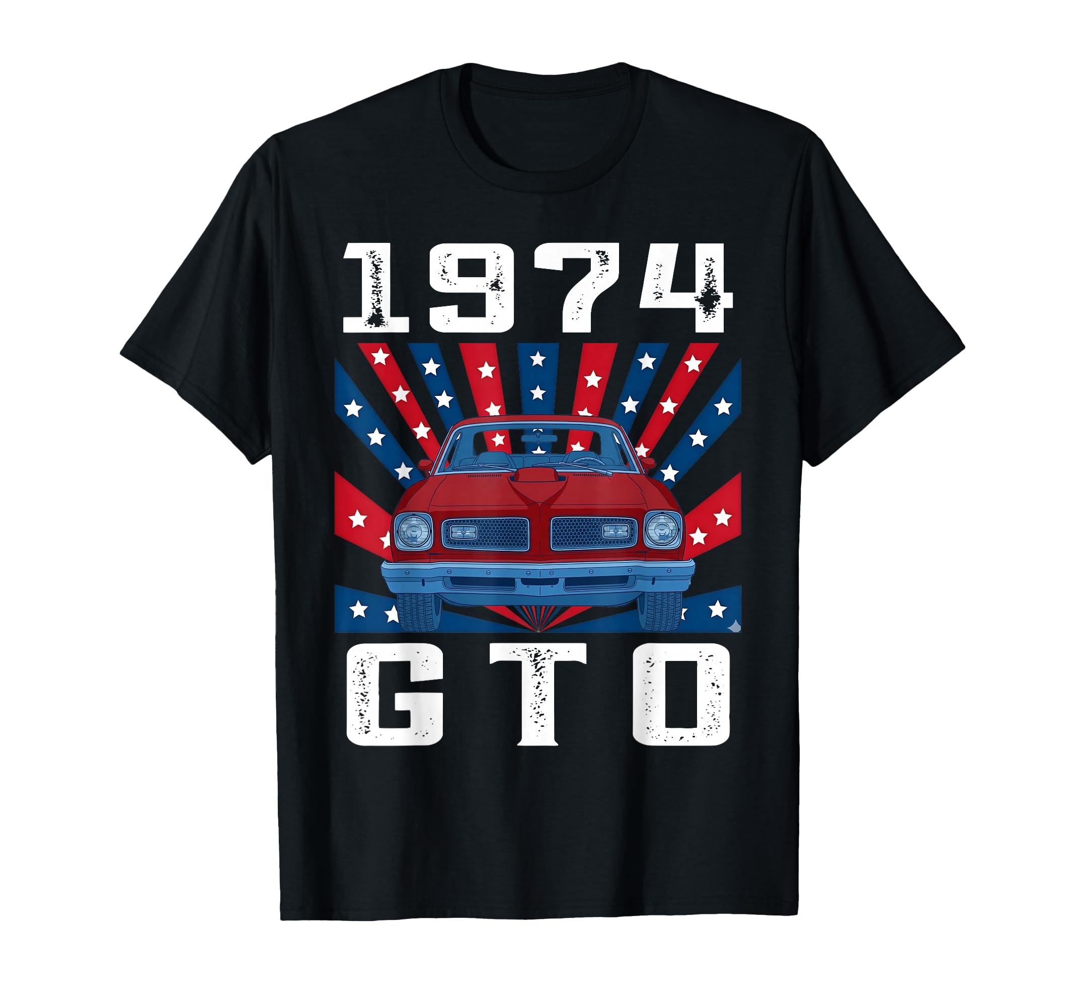 74 1974 Gto American Flag Silhouette T-Shirt - Novelty Apparel for Adults - T-Shirt, Sweatshirt, Hoodie