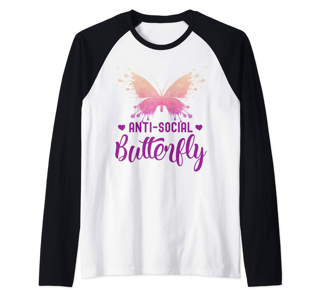 Anti Social Butterfly Unique T-Shirt - Fun Novelty Design for Adults - T-Shirt, Sweatshirt, Hoodie