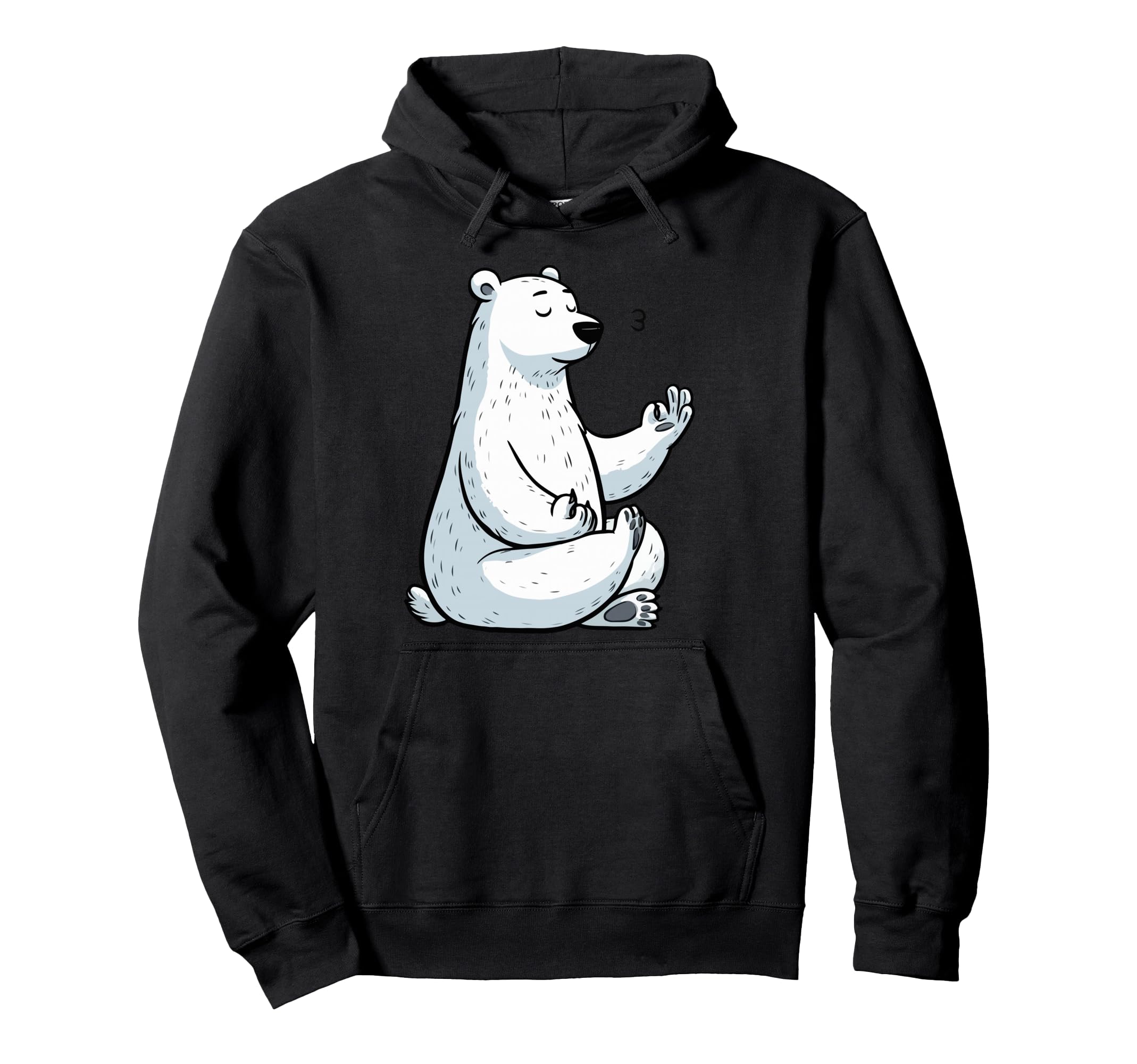 Meditation Polar Bear Yoga Pose Relaxing Hoodie - Graphic Print Unisex - T-Shirt, Sweatshirt, Hoodie