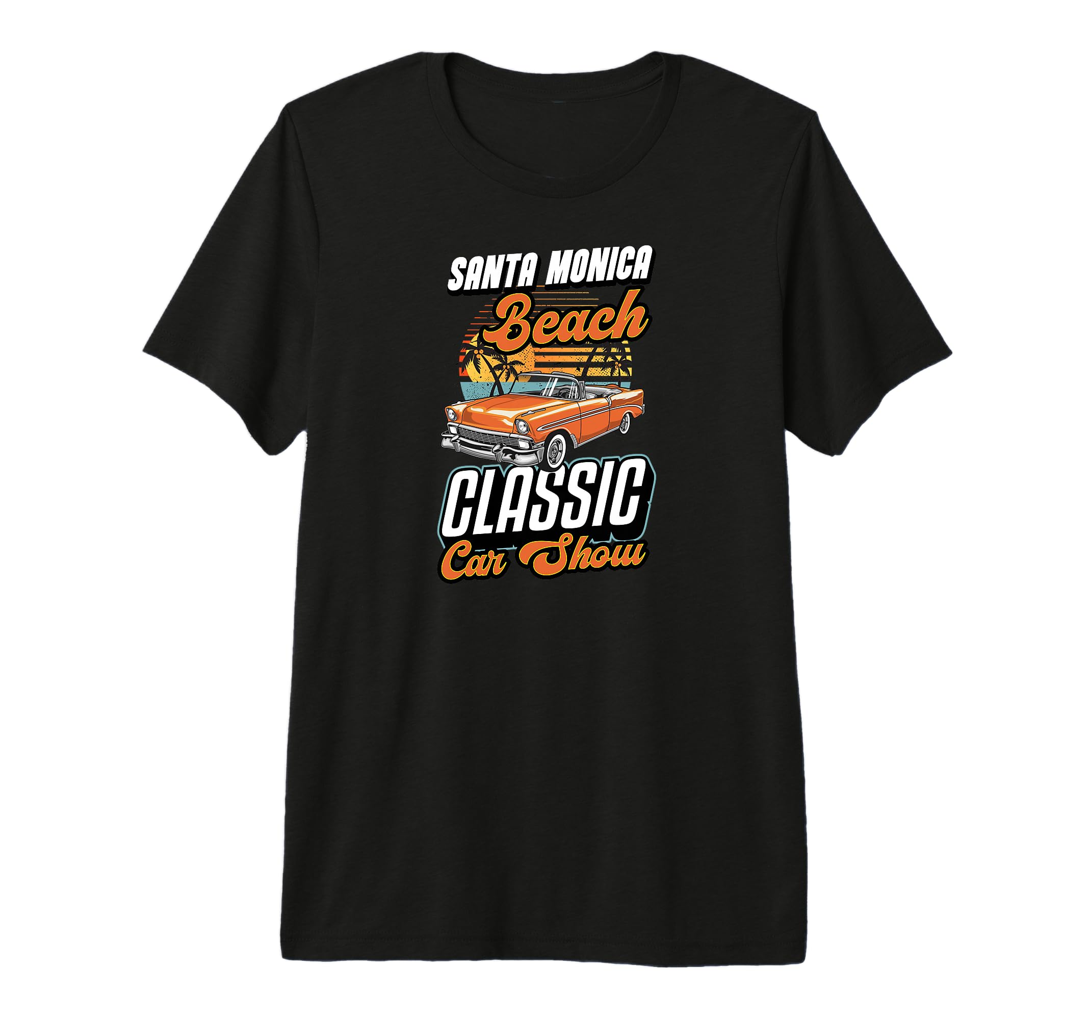 Santa Monica Beach Car Show California T-Shirt - Minimalist Print Unisex - T-Shirt, Sweatshirt, Hoodie