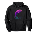 Vaporwave Dolphin Synthwave Ocean Hoodie - Fun Novelty Design Men Women - T-Shirt, Sweatshirt, Hoodie