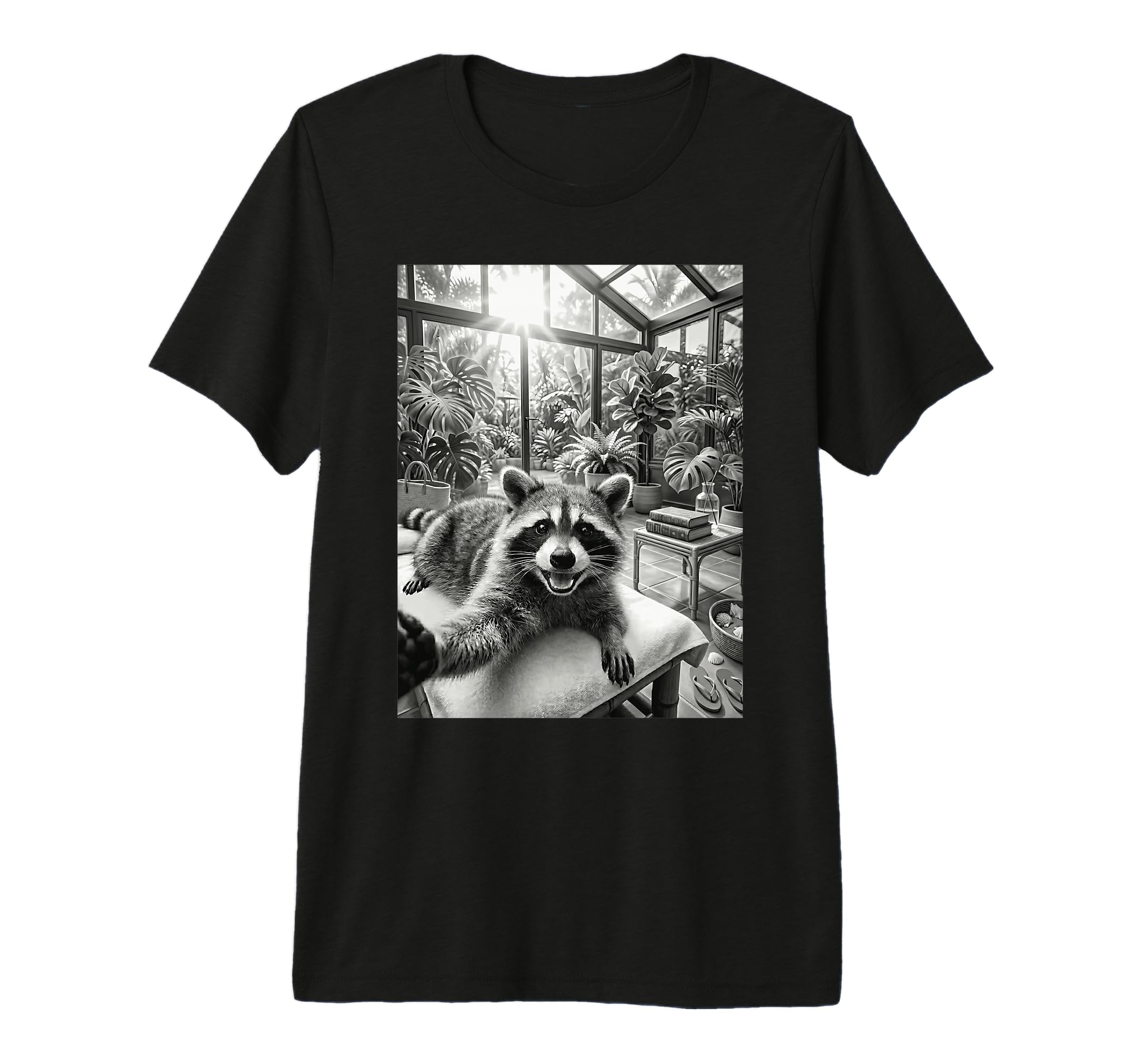 Funny Raccoon Spa Day Meme Self Care T-Shirt - Novelty Apparel Men Women - T-Shirt, Sweatshirt, Hoodie