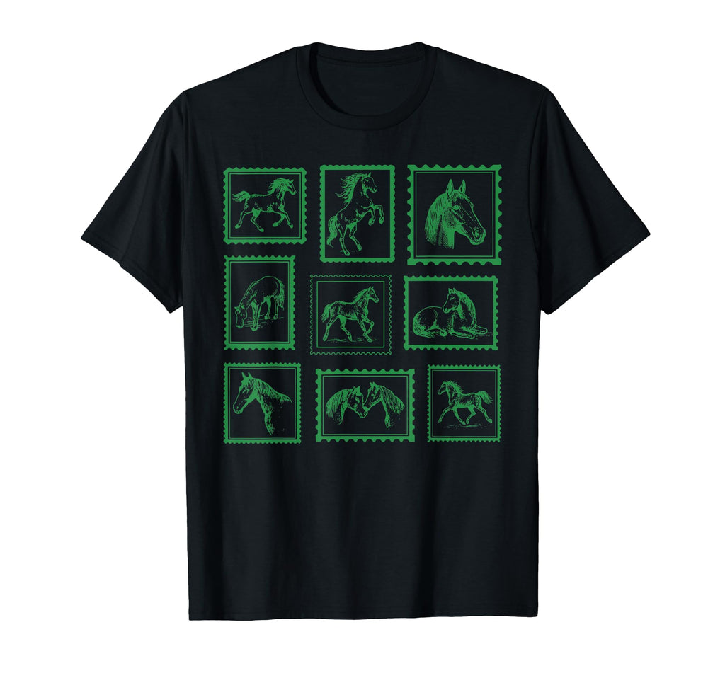 Horses Stamp Western Rodeo T-Shirt - Fun Novelty Design for Adults - T-Shirt, Sweatshirt, Hoodie