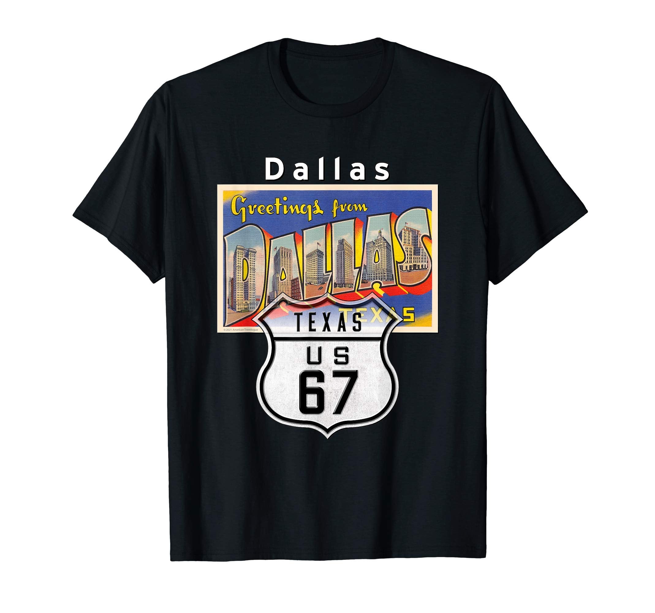 Dallas Texas Tx Highway Us 67 Large T-Shirt - Novelty Apparel Unisex - T-Shirt, Sweatshirt, Hoodie