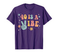 40 Is Vibe 40Th Birthday Party Boho T-Shirt - Aesthetic Graphic for Adults - T-Shirt, Sweatshirt, Hoodie