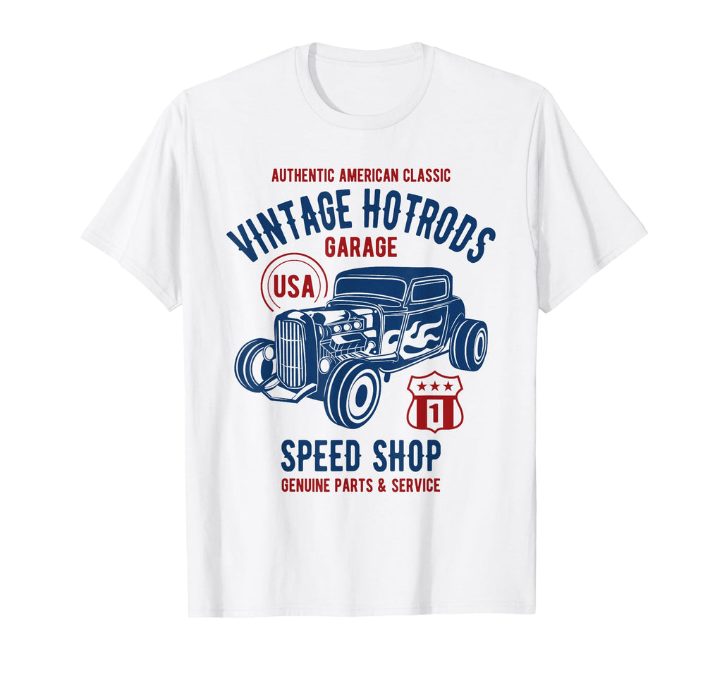 Speed Shop Hotrod Car T-Shirt - Unique Graphic Unisex - T-Shirt, Sweatshirt, Hoodie