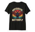Antisocial Butterfly Tri Blend T-Shirt - Aesthetic Graphic Unisex - T-Shirt, Sweatshirt, Hoodie
