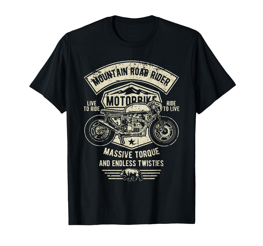 Mountain Road Rider Motorcycle T-Shirt - Fun Novelty Design Men Women - T-Shirt, Sweatshirt, Hoodie