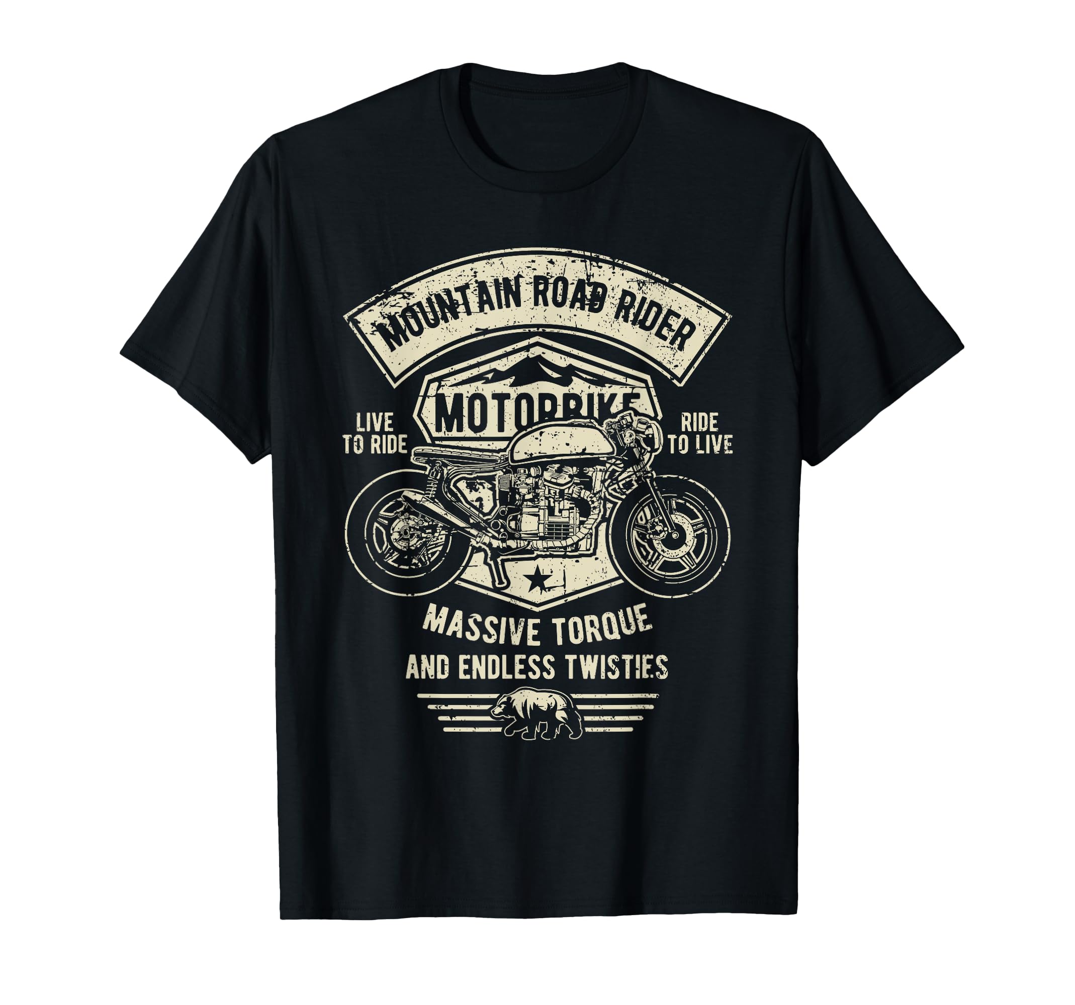 Mountain Road Rider Motorcycle T-Shirt - Fun Novelty Design Men Women - T-Shirt, Sweatshirt, Hoodie
