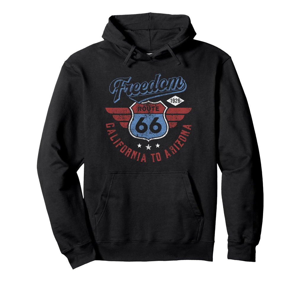 Trendy Route 66 American Logo Hoodie - Minimalist Print Unisex - T-Shirt, Sweatshirt, Hoodie