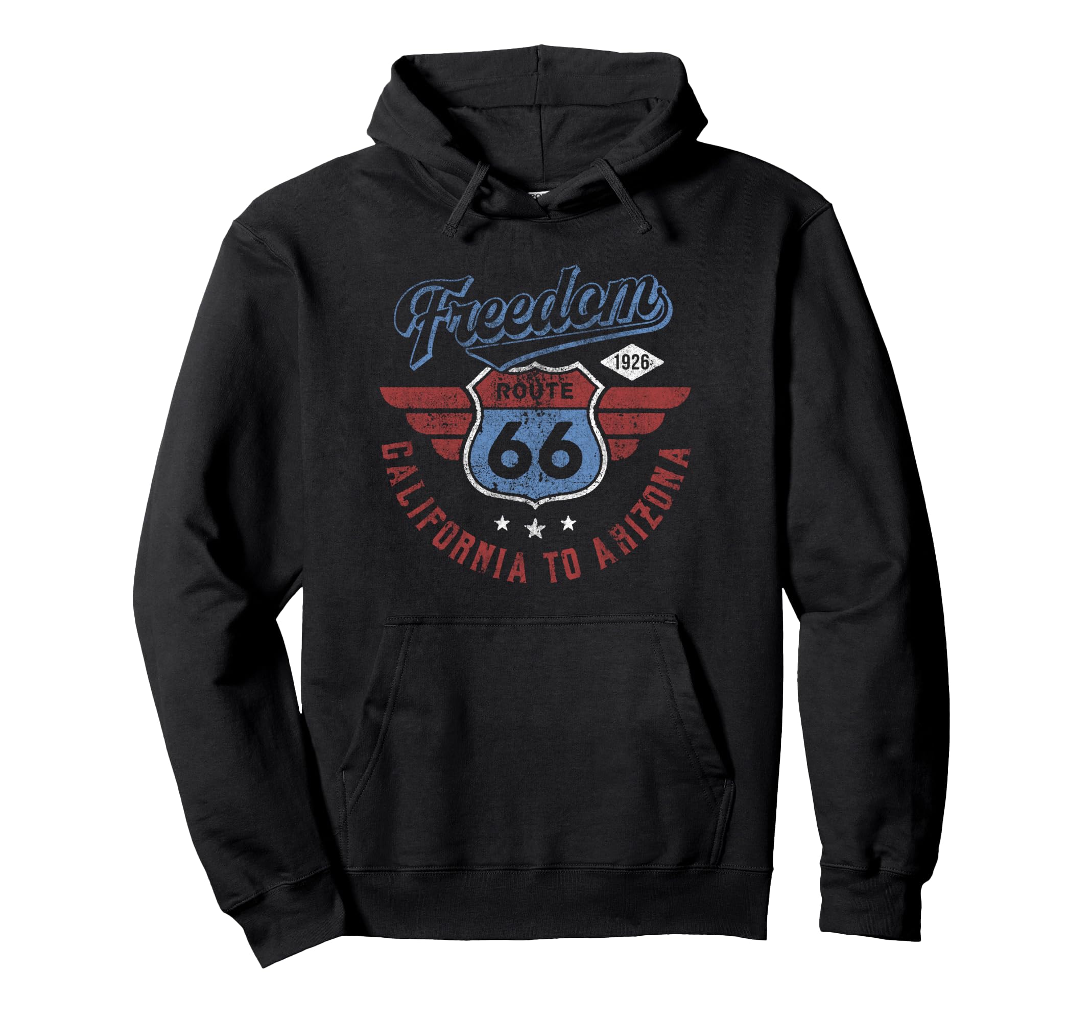 Trendy Route 66 American Logo Hoodie - Minimalist Print Unisex - T-Shirt, Sweatshirt, Hoodie