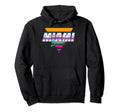 80S Palm Tree Typography Miami Beach Hoodie - Graphic Print for Adults - T-Shirt, Sweatshirt, Hoodie