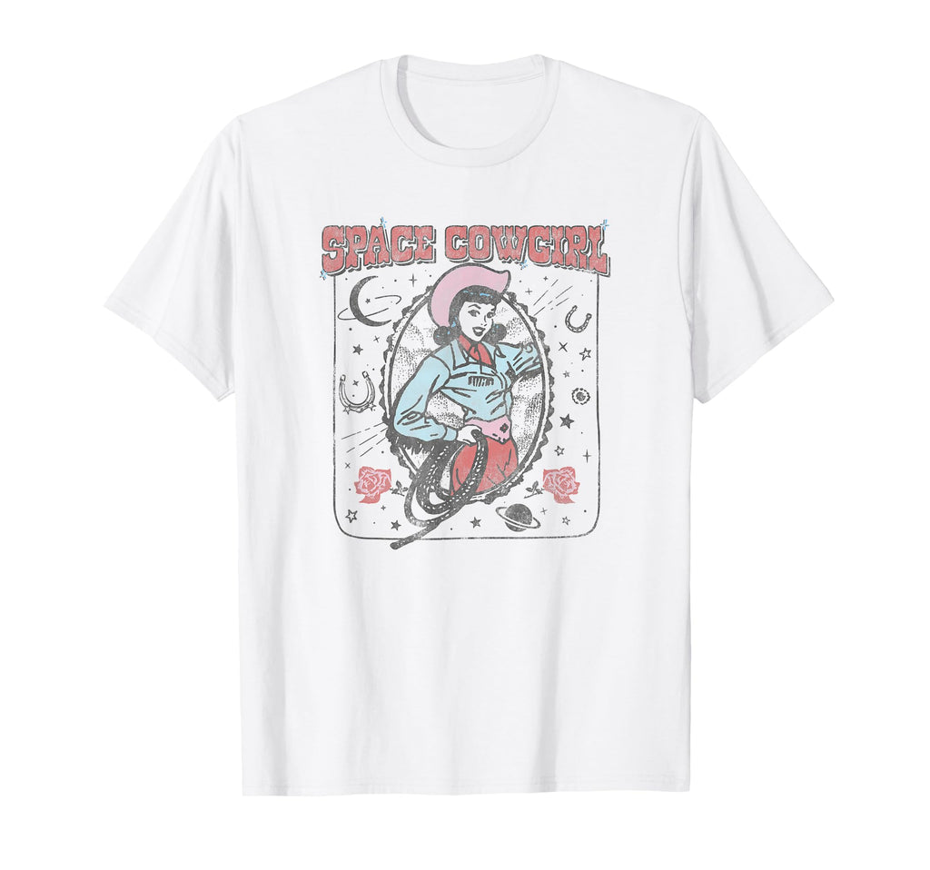 Trendy Space Cowgirl Western Sci Fi T-Shirt - Trendy Graphic Men Women - T-Shirt, Sweatshirt, Hoodie