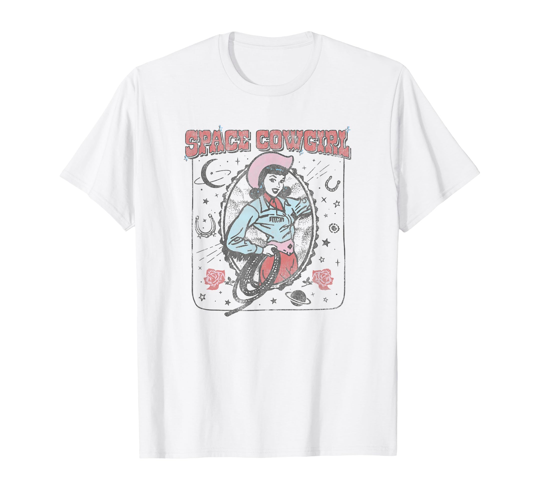 Trendy Space Cowgirl Western Sci Fi T-Shirt - Trendy Graphic Men Women - T-Shirt, Sweatshirt, Hoodie