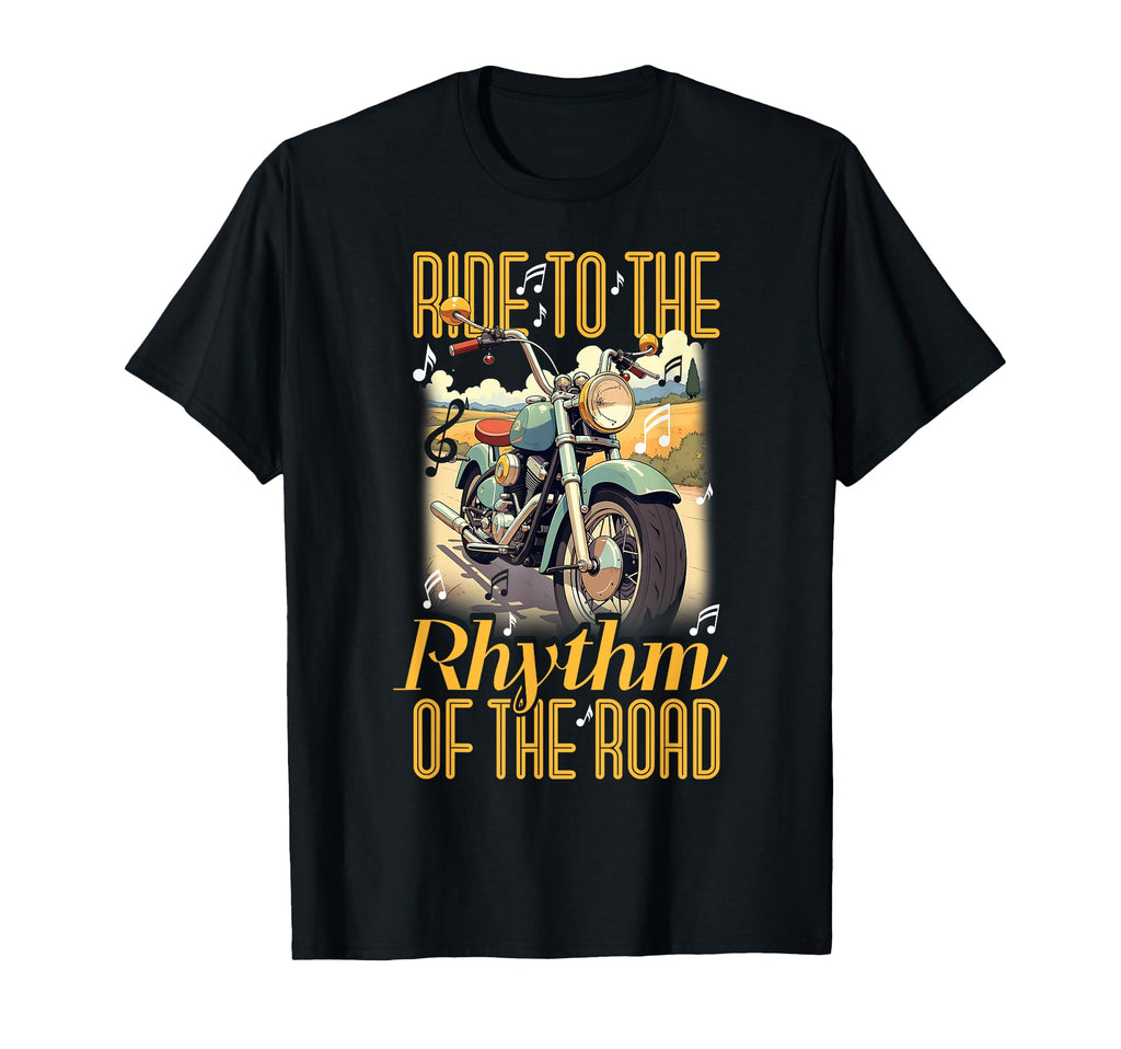 Ride To Rhythm Road Motorcycle Music T-Shirt - Aesthetic Graphic Unisex - T-Shirt, Sweatshirt, Hoodie