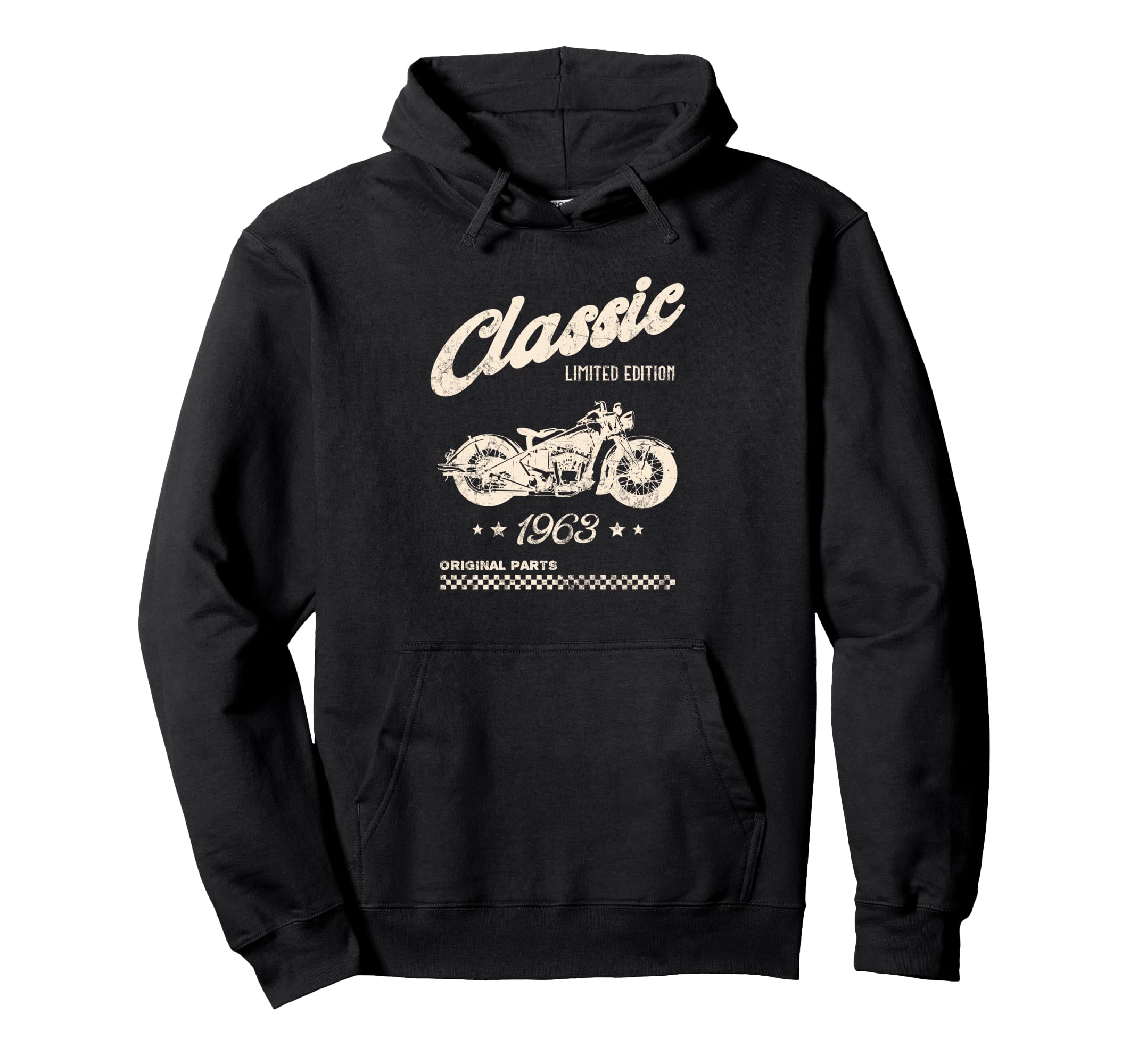 62Nd Birthday Motorcycle Born 1963 Hoodie - Casual Everyday Wear Men Women - T-Shirt, Sweatshirt, Hoodie