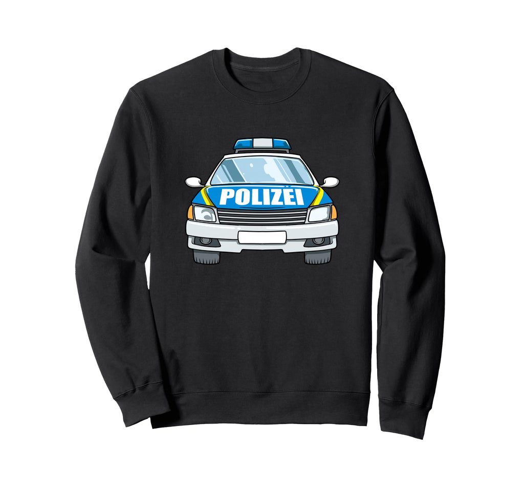 Polizeiauto German Police Car Front Sweatshirt - Novelty Apparel Men Women - T-Shirt, Sweatshirt, Hoodie