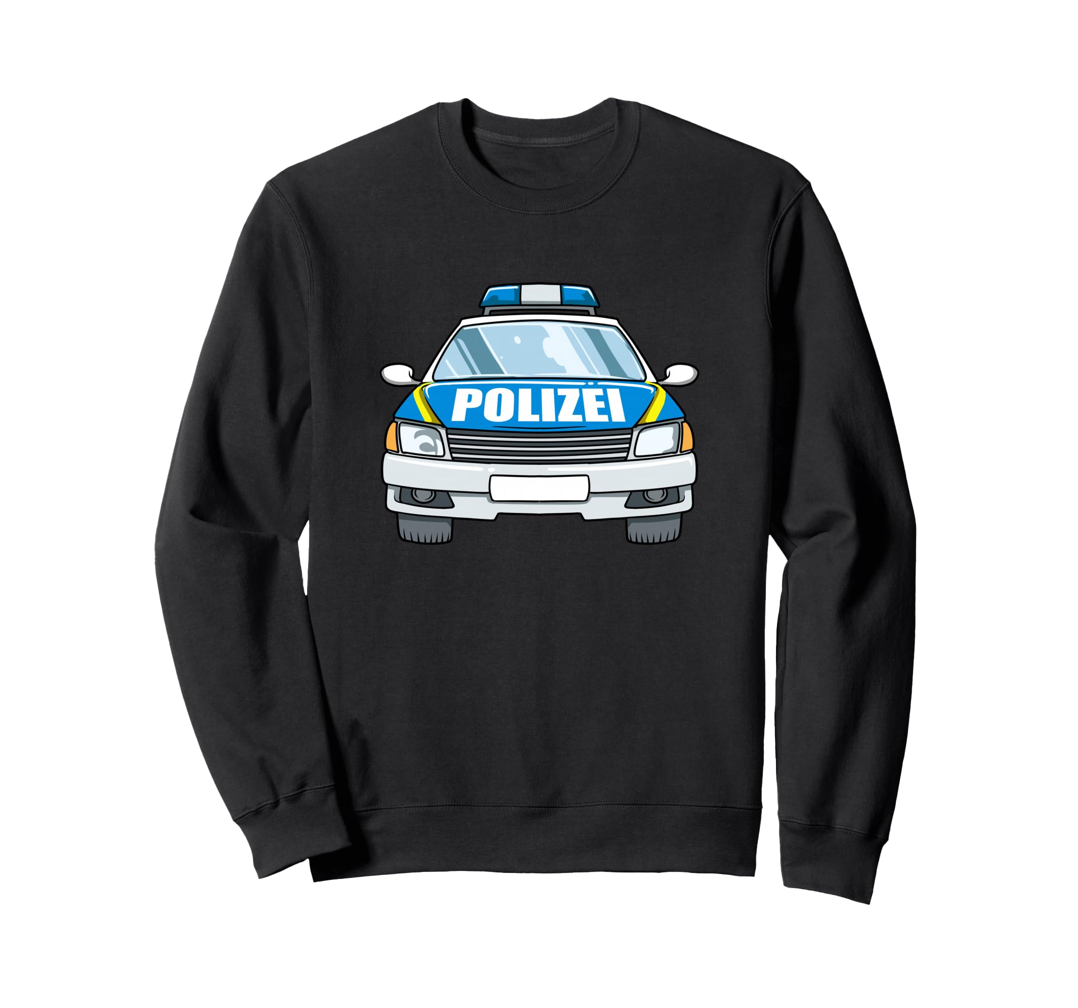 Polizeiauto German Police Car Front Sweatshirt - Novelty Apparel Men Women - T-Shirt, Sweatshirt, Hoodie