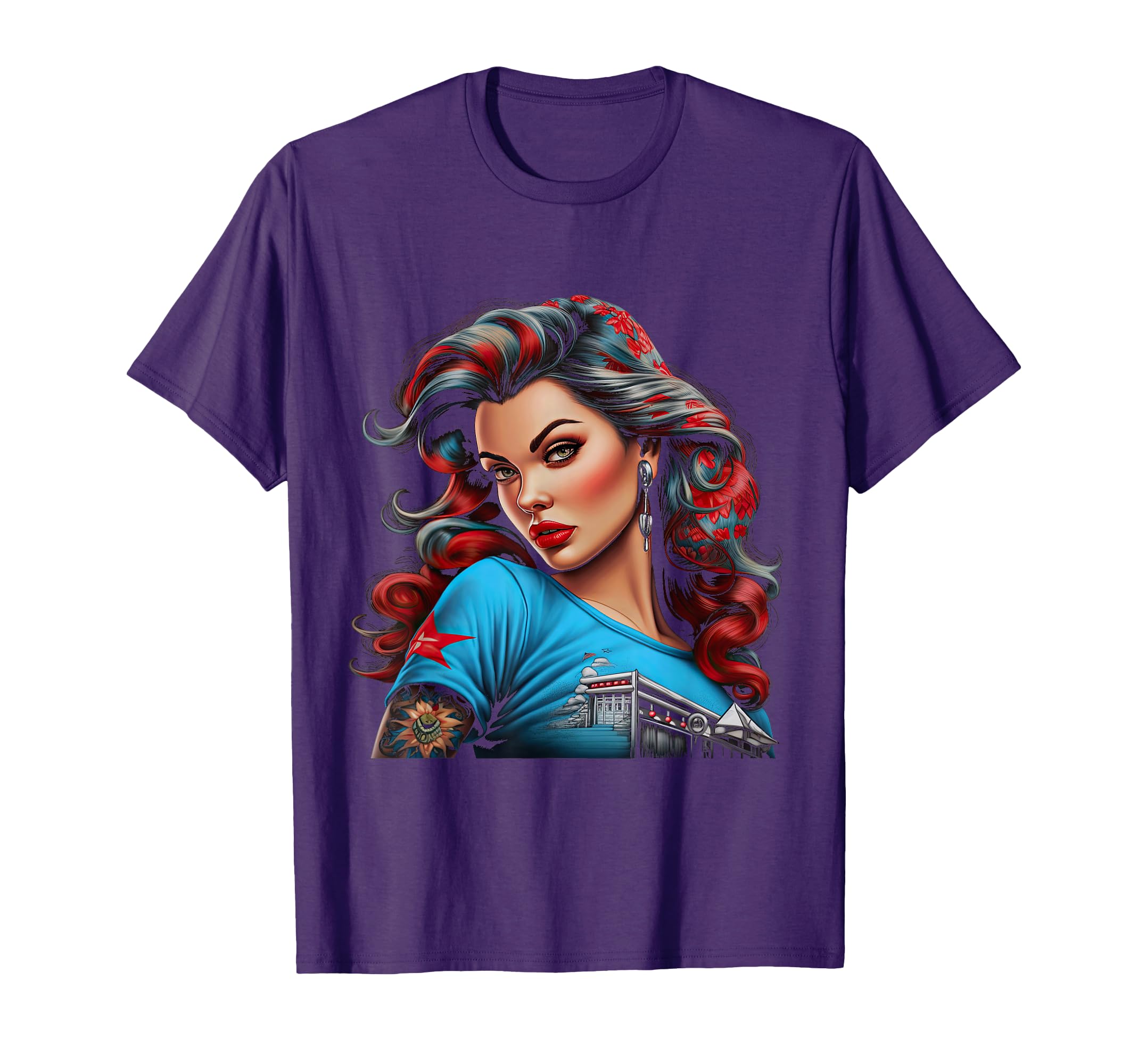 Pinup Pin Up Small T-Shirt - Custom Art Print for Adults - T-Shirt, Sweatshirt, Hoodie