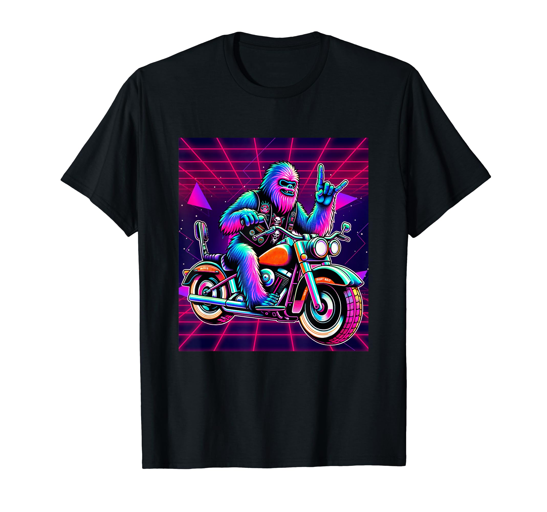 Motorcycle Bigfoot Riding T-Shirt - Minimalist Print Men Women - T-Shirt, Sweatshirt, Hoodie