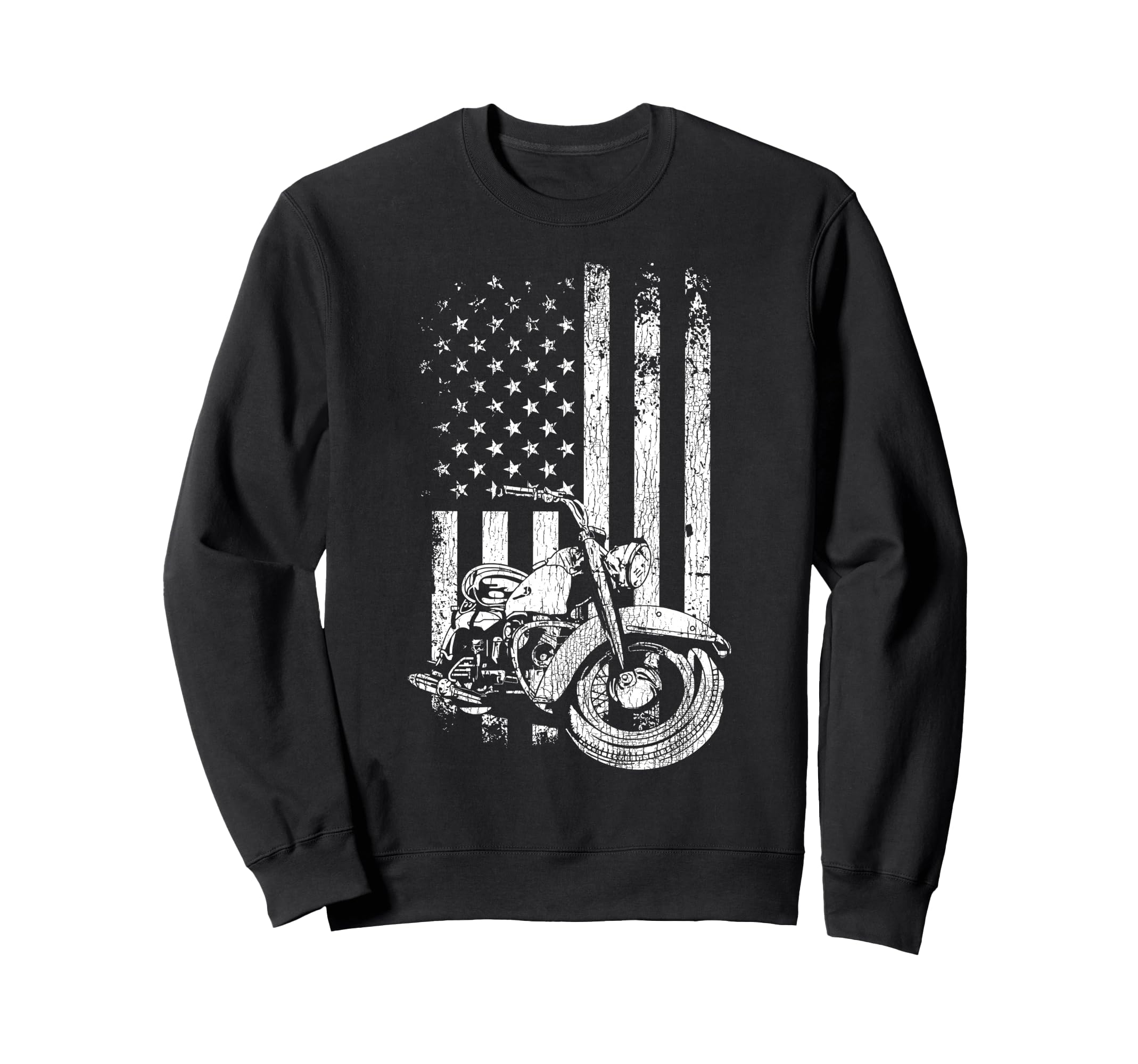 Motorcycle Biker American Flag Sweatshirt - Custom Art Print Unisex - T-Shirt, Sweatshirt, Hoodie