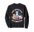 Easily Distracted Cats And Inner Sweatshirt - Trendy Graphic for Adults - T-Shirt, Sweatshirt, Hoodie
