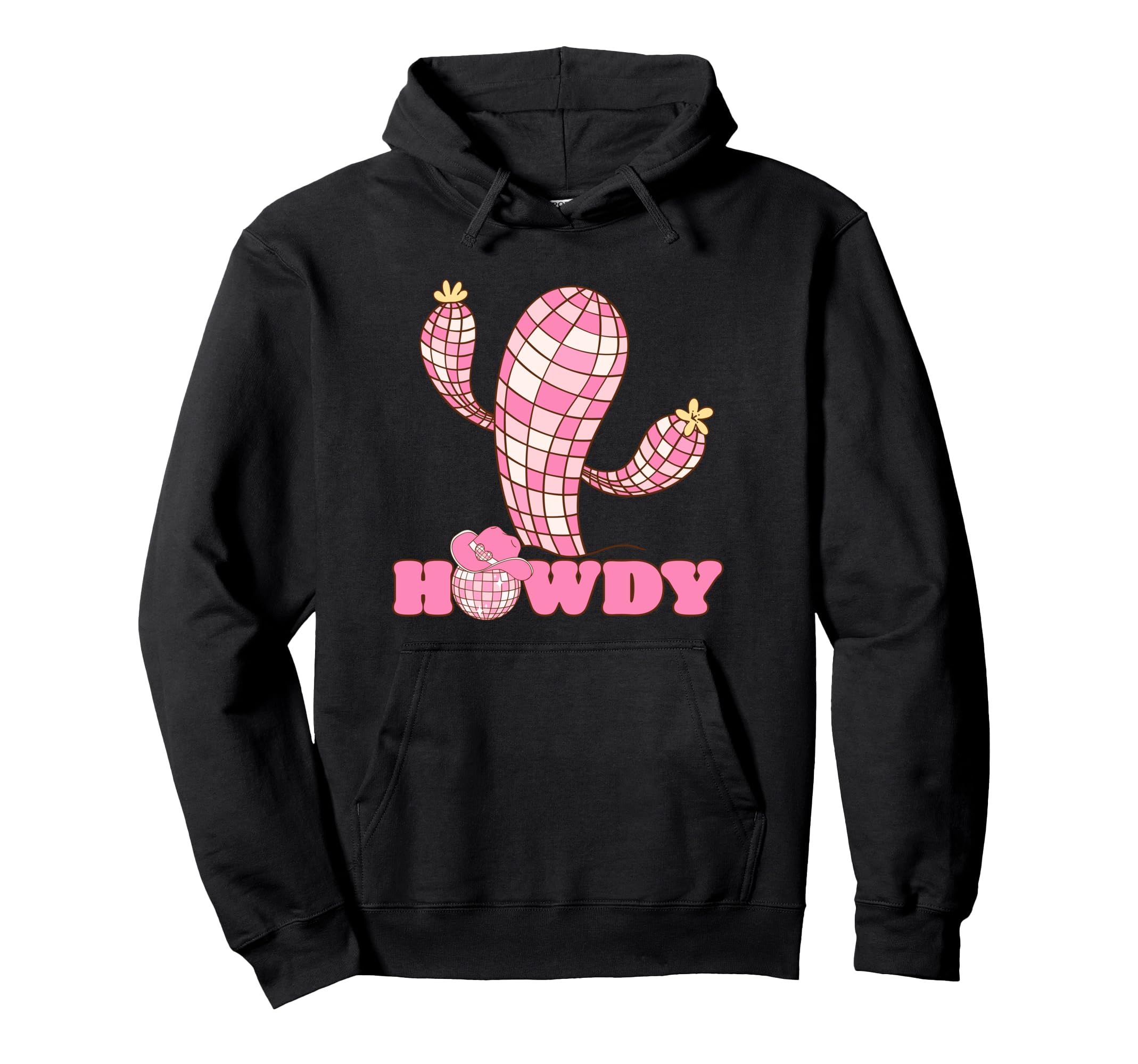 Western Disco Ball Cowgirl Howdy Hoodie - Custom Art Print for Adults - T-Shirt, Sweatshirt, Hoodie