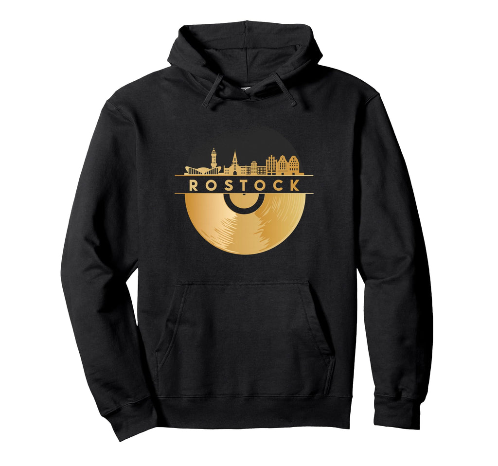 Vinyl Record Player Disco Music Skyline Hoodie - Novelty Apparel Unisex - T-Shirt, Sweatshirt, Hoodie