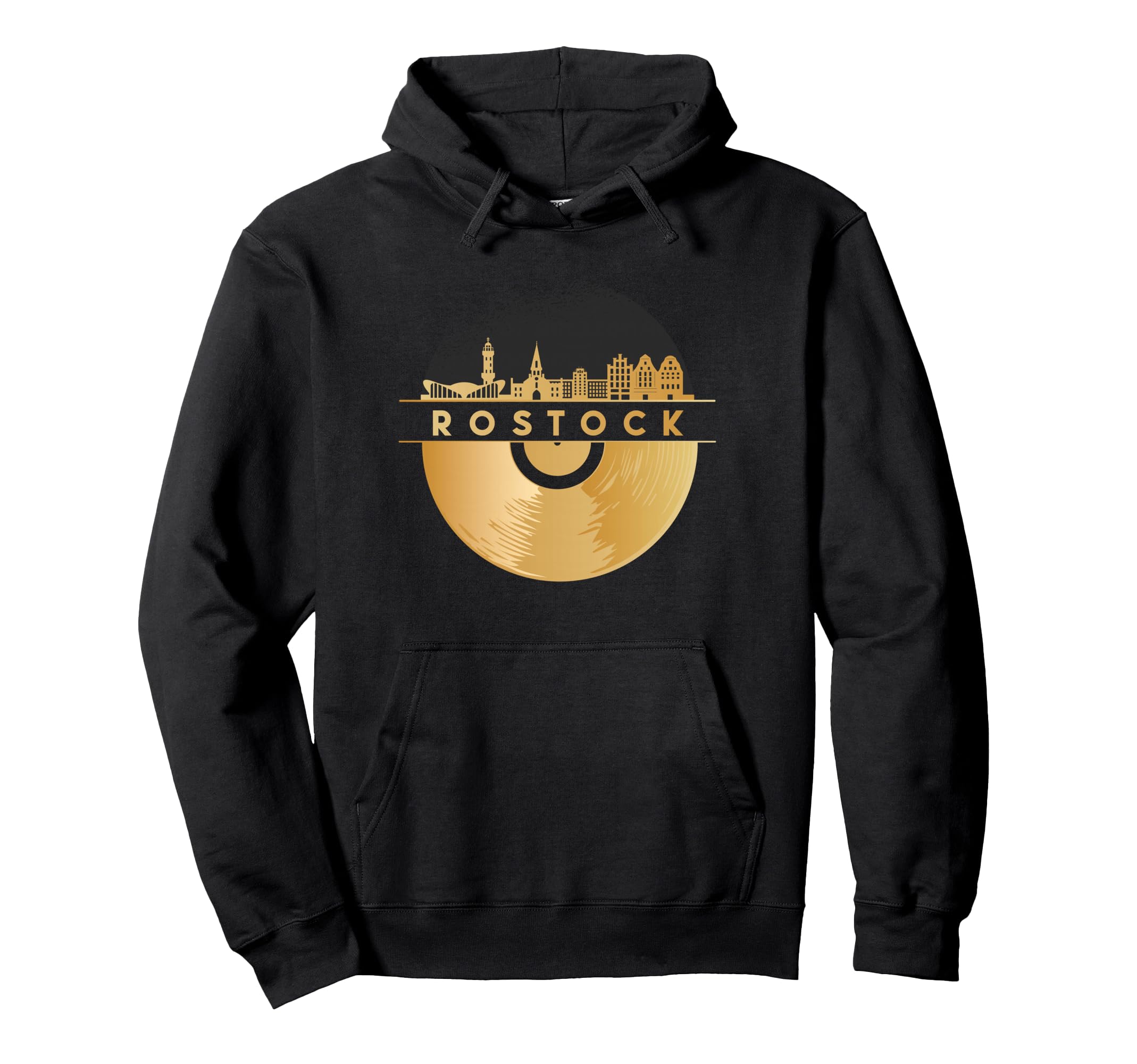 Vinyl Record Player Disco Music Skyline Hoodie - Novelty Apparel Unisex - T-Shirt, Sweatshirt, Hoodie