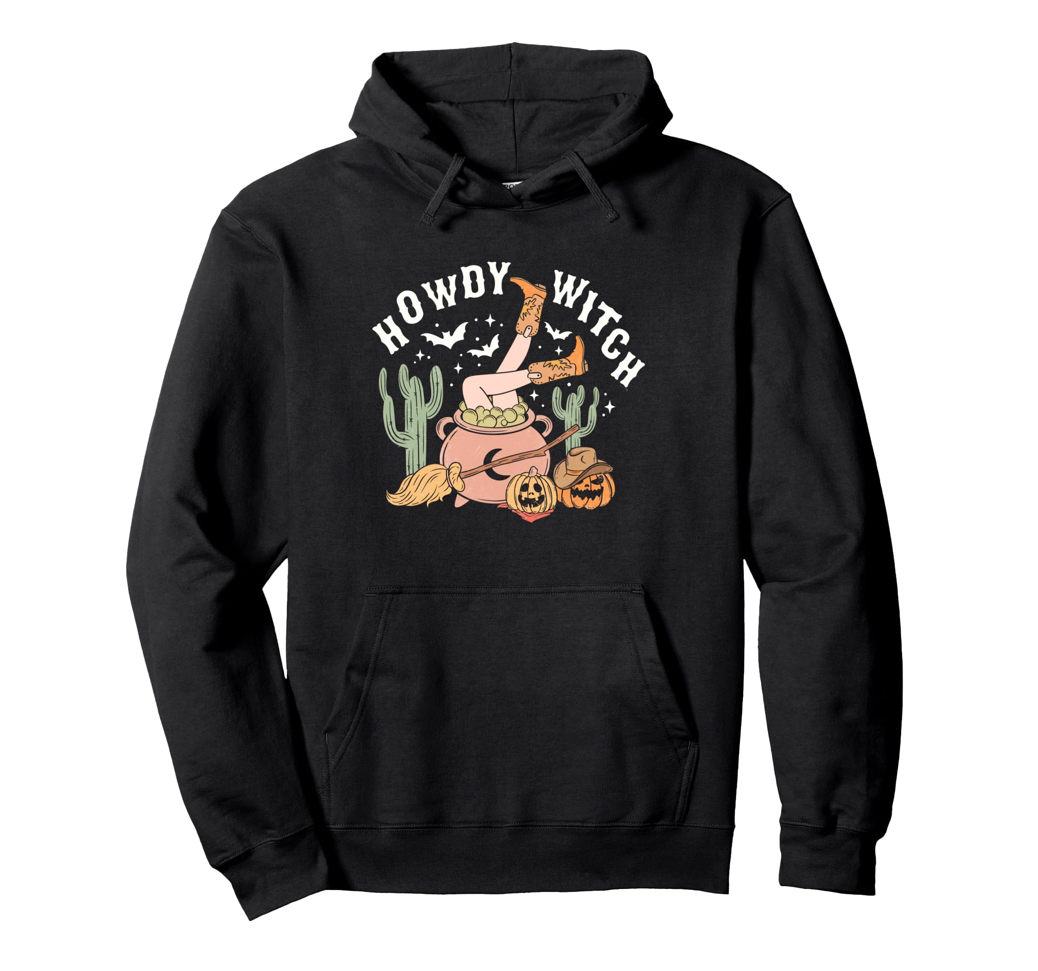 Howdy Witch Western Halloween Pumpkin Hoodie - Custom Art Print for Adults - T-Shirt, Sweatshirt, Hoodie