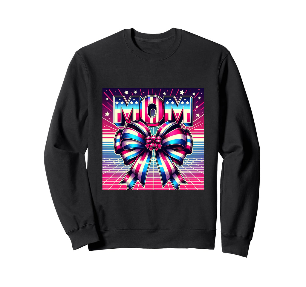 Synthwave Mom 80S Star Spangled Sweatshirt - Fun Novelty Design for Adults - T-Shirt, Sweatshirt, Hoodie